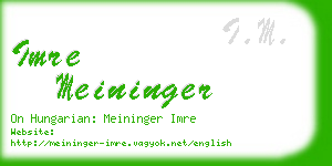 imre meininger business card